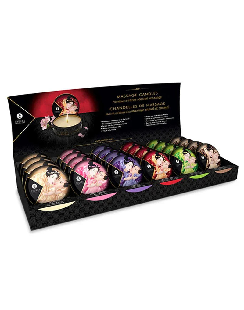 Shunga - Mini Massagekaars - Display 24 x 30 ml. - Happytoys Sexshop: online sex shop for Feeling Happy & Easy 😊 - Discreet geleverd