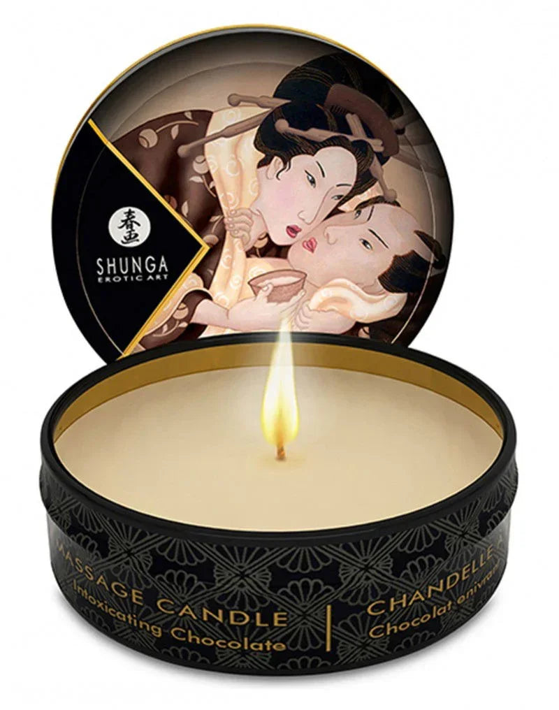 Shunga - Mini Massagekaars - Intoxicating Chocolate - 30 ml - Happytoys Sexshop: online sex shop for Feeling Happy & Easy 😊 - Discreet geleverd