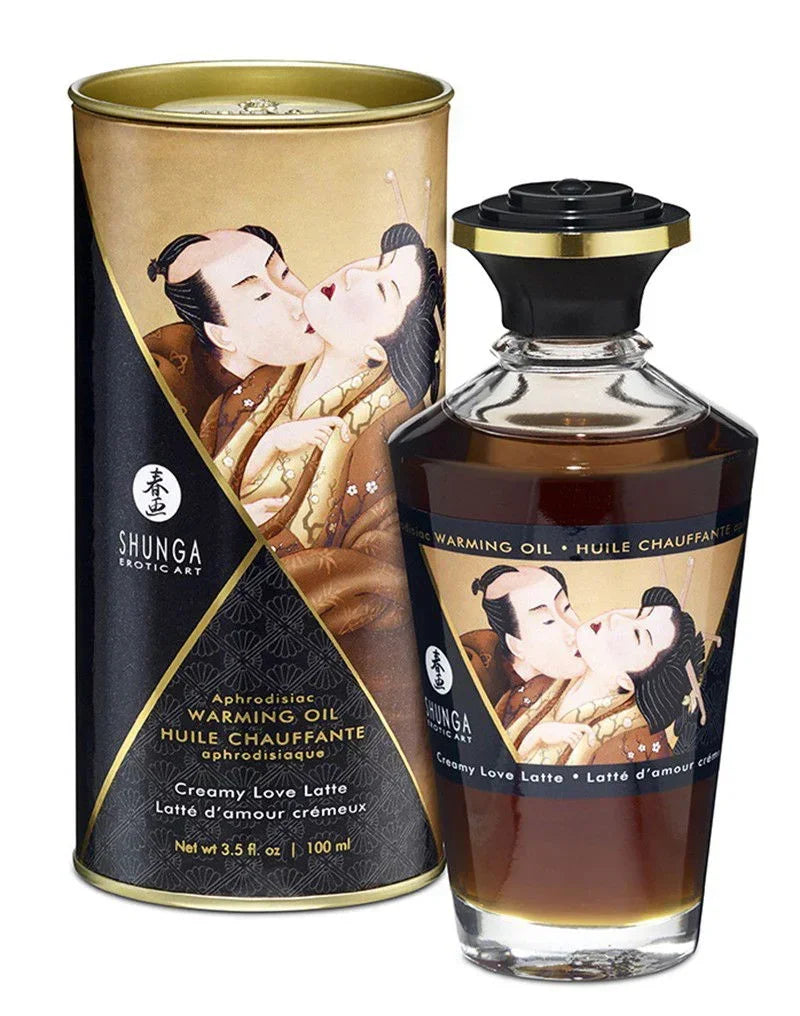 Warming Oil - Creamy Latte - 100 ml by Shunga - Happytoys Sexshop: online sex shop for Feeling Happy & Easy 😊 - Discreet geleverd
