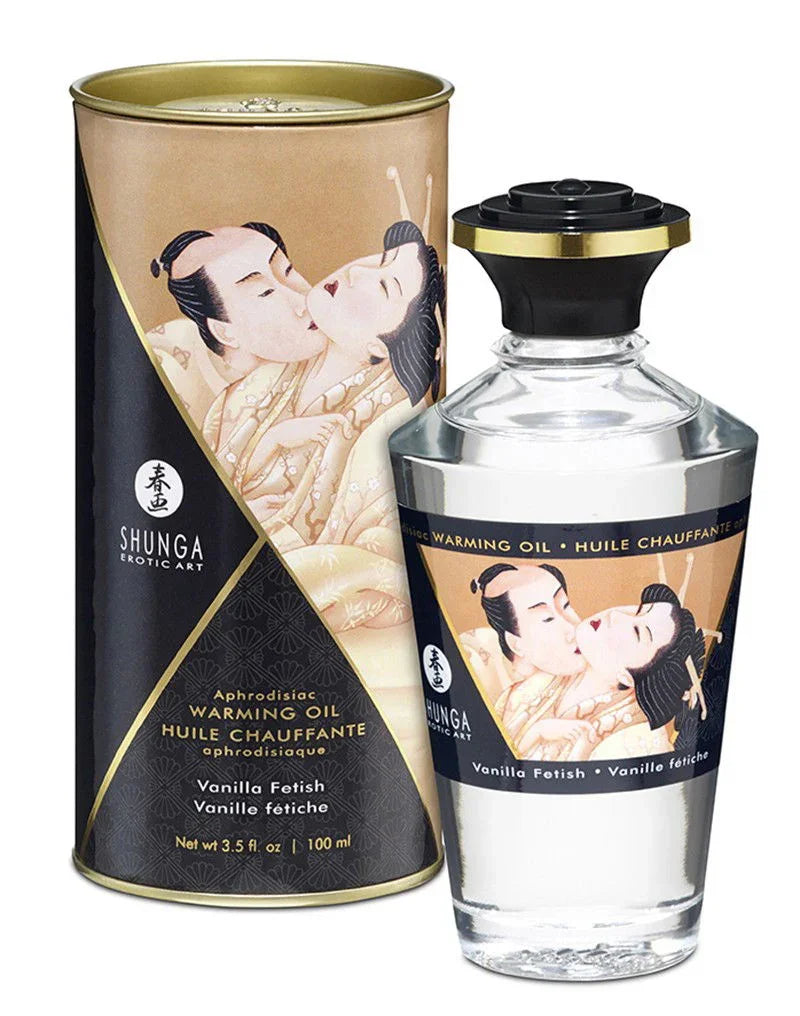 Warming Oil - Vanilla Fetish - 100 ml by Shunga - Happytoys Sexshop: Toys for Feeling Happy & Easy 😊 - Discreet geleverd