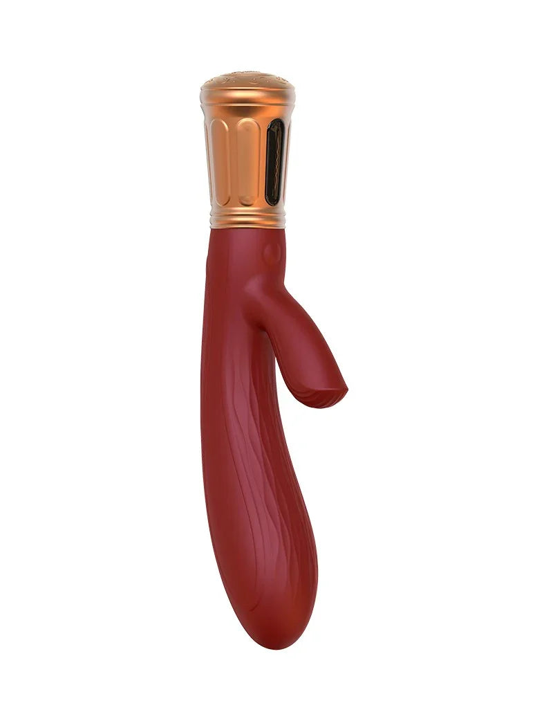 Viotec - Mina - Rabbit Vibrator - Goud & Wijnrood - Happytoys Sexshop: online sex shop for Feeling Happy & Easy 😊 - Discreet geleverd