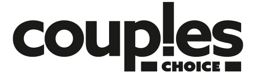 Couples choice logo banner with stylized text on white background for HappyToys collection