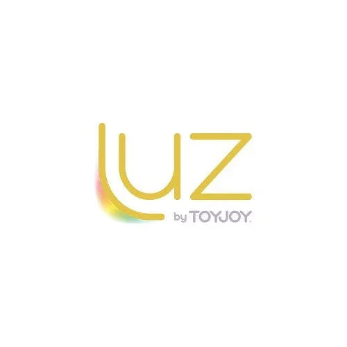 Luz by ToyJoy logo with gold lettering and rainbow accent on a white background
