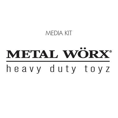 Metal Worx heavy duty toyz logo in black text on white background media kit