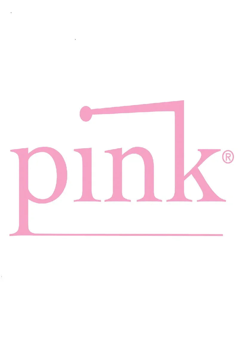 Pink logo with a stylized line and dot above the letter 'i' in light pink color
