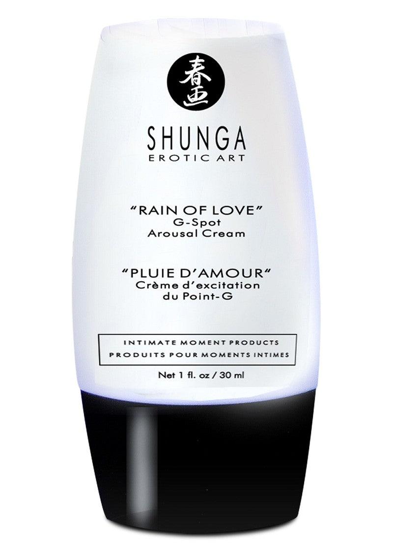 Shunga Rain of Love G-Spot Arousal Cream bottle for intimate moments, 1 fl oz