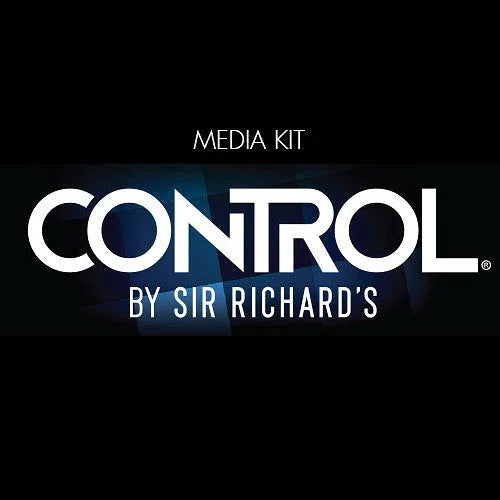 Control by Sir Richard's media kit cover with bold white text on black background