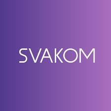 SVAKOM logo on a purple gradient background, stylish modern font branding