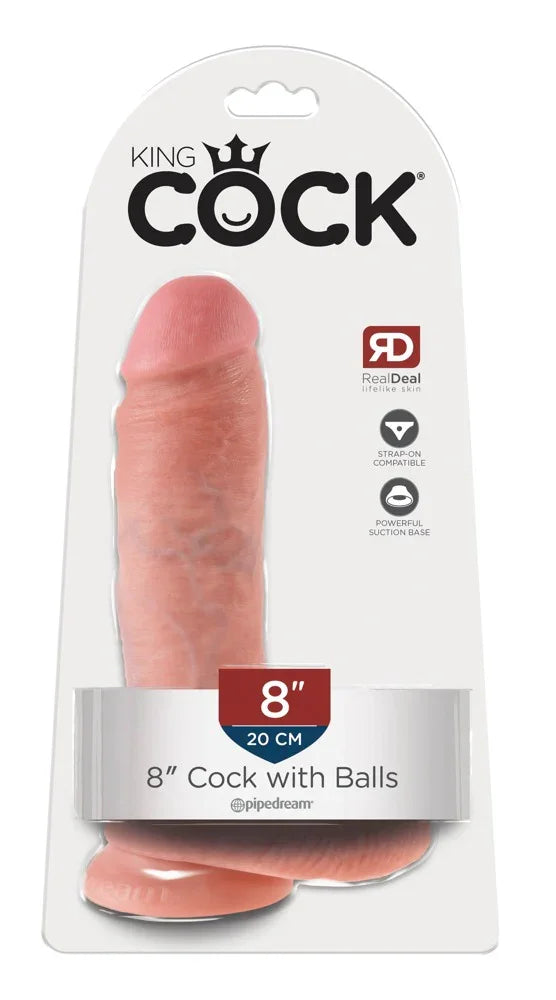 8" Cock with Balls - Happytoys Sexshop: Toys for Feeling Happy & Easy 😊 - Discreet geleverd