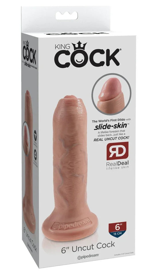 King Cock Uncut - Flesh - Happytoys Sexshop: Toys for Feeling Happy & Easy 😊 - Discreet geleverd