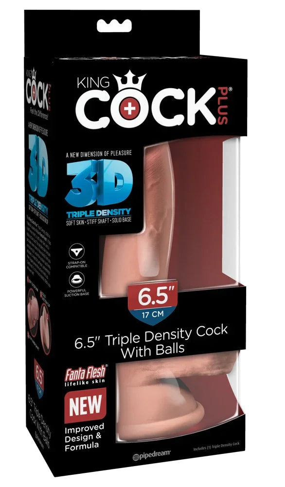 6.5" Triple Density Cock with Balls - Happytoys Sexshop: Toys for Feeling Happy & Easy 😊 - Discreet geleverd