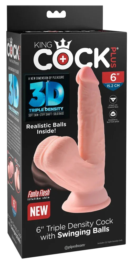 Triple Density Cock with Swinging Balls - Happytoys Sexshop: Toys for Feeling Happy & Easy 😊 - Discreet geleverd