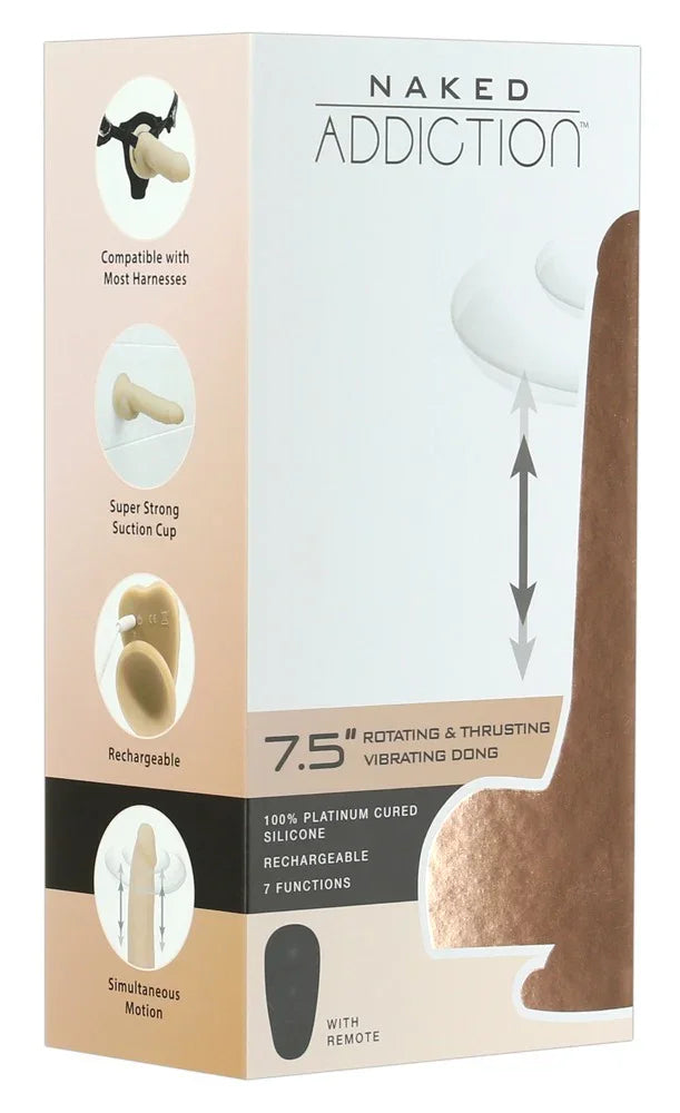 7.5 Rotating & Thrusting Vibrating Dong - Happytoys Sexshop: Toys for Feeling Happy & Easy 😊 - Discreet geleverd