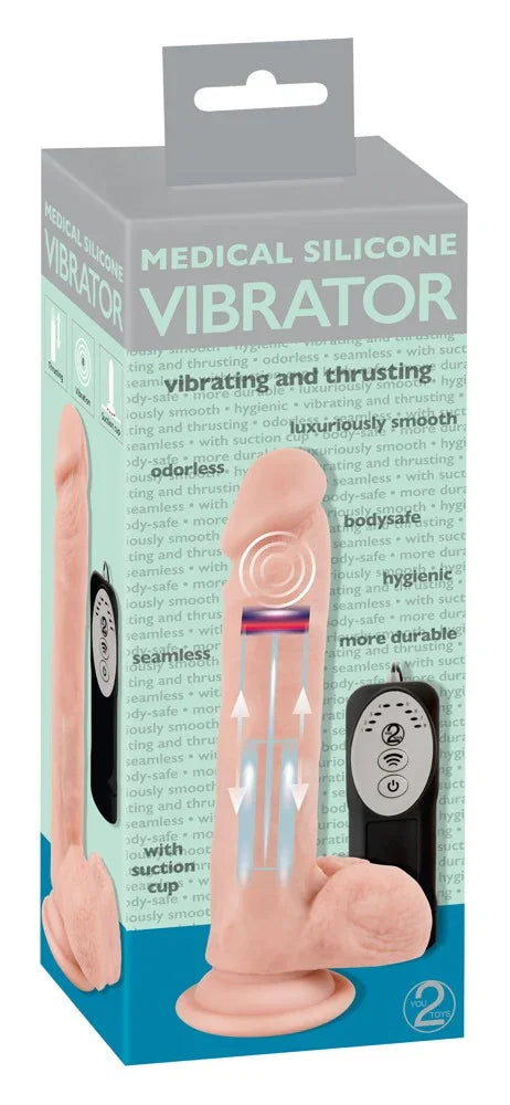 Medical Silicone Thrusting Vibrator - Happytoys Sexshop: Toys for Feeling Happy & Easy 😊 - Discreet geleverd