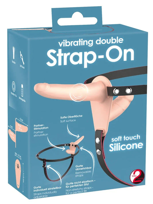 Vibrating Double Strap-On - Happytoys Sexshop: Toys for Feeling Happy & Easy 😊 - Discreet geleverd