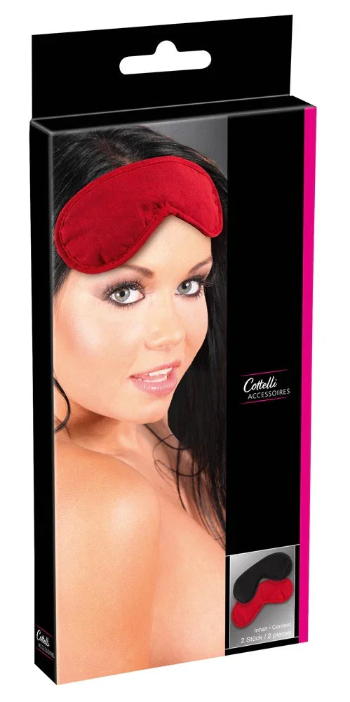 Blindfold Set 2 red/black - Happytoys Sexshop: Toys for Feeling Happy & Easy 😊 - Discreet geleverd