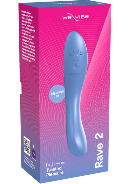 blauwe We-Vibe Rave 2 seksspeeltje in roze verpakking