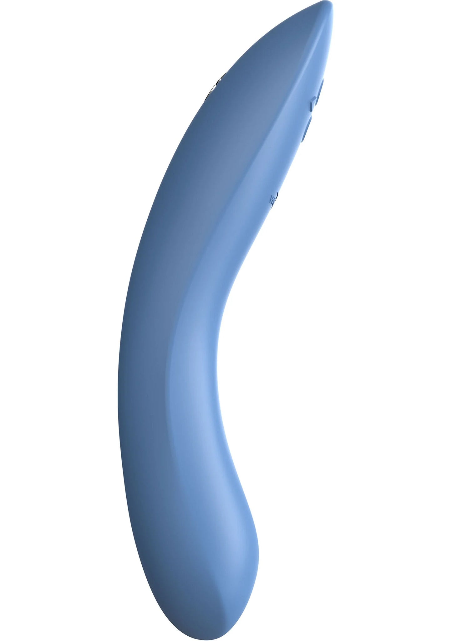 blauw gebogen seksspeeltje, zijkant
