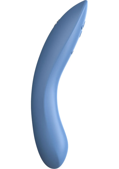 blauw gebogen seksspeeltje, zijkant