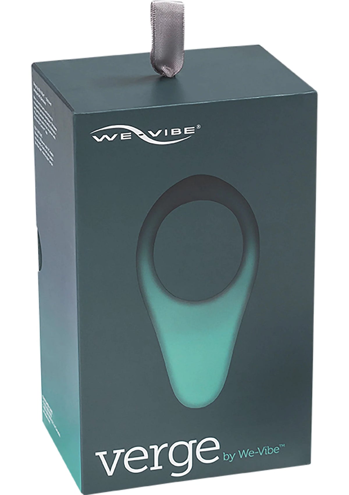 Doos Verge by We-Vibe met afbeelding van donkerblauwe perineale stimulator