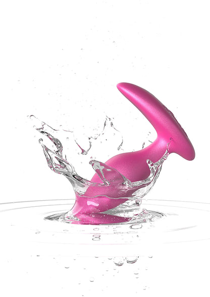 Roze anale plug met ronde punt en brede platte basis