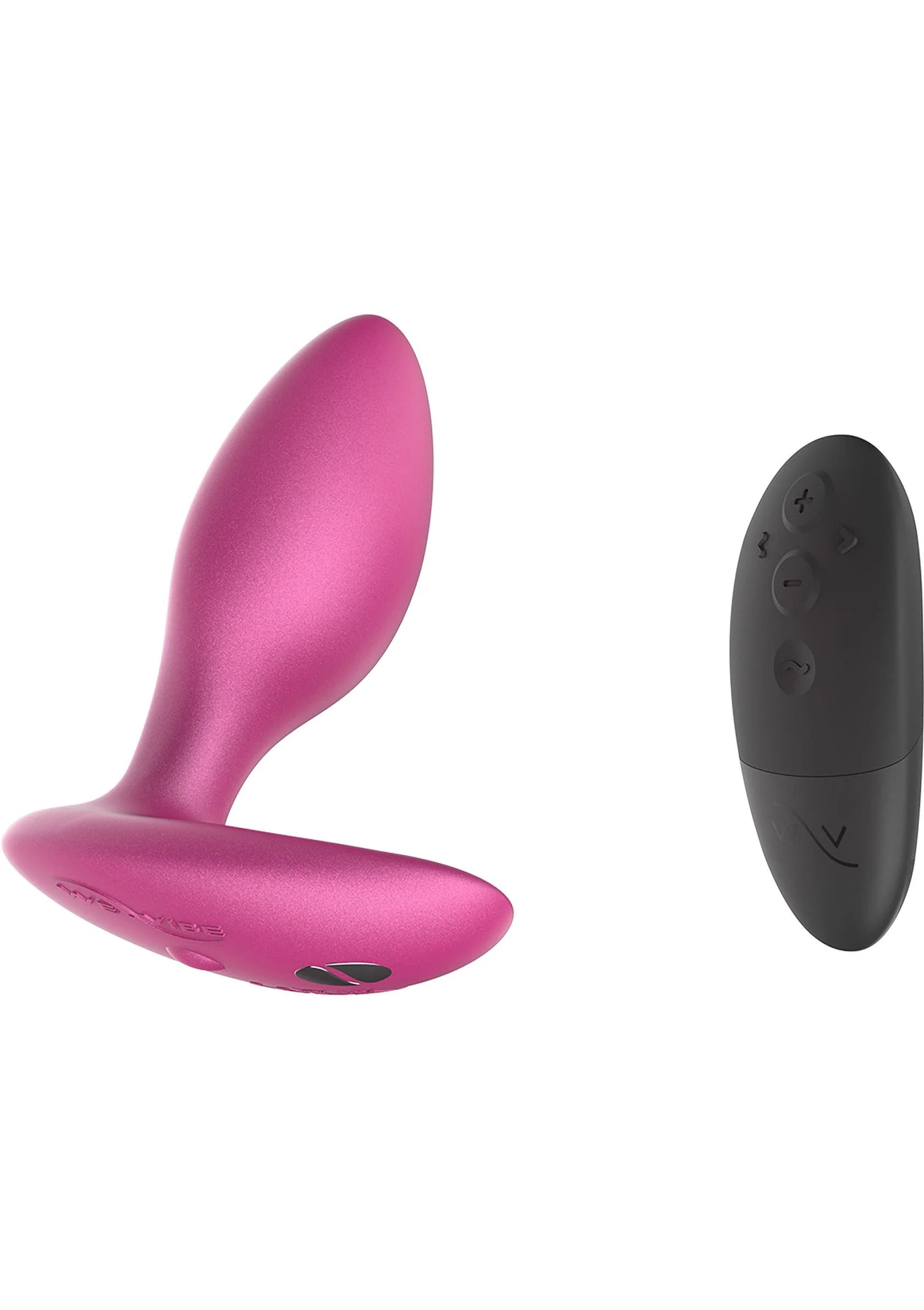 Roze siliconen anale plug met brede voet en knoppen op de top.