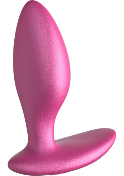 Roze anale plug met slanke steel en afgeronde basis