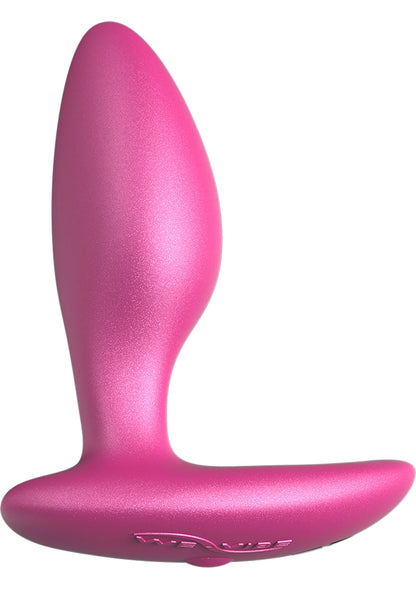 Roze anale plug met gebogen steel en platte onderkant