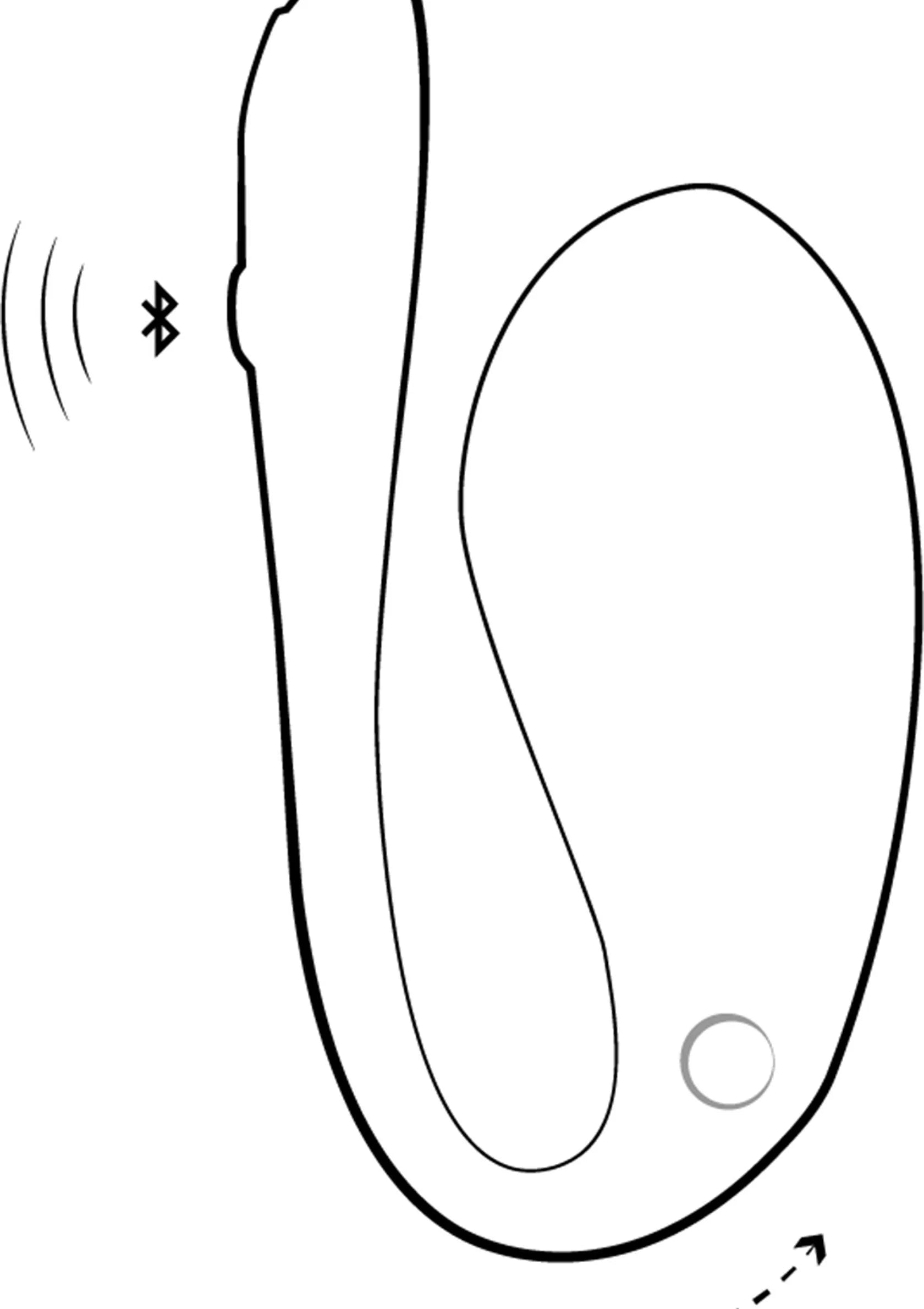 Schematische tekening van vibrator met Bluetooth-icoon