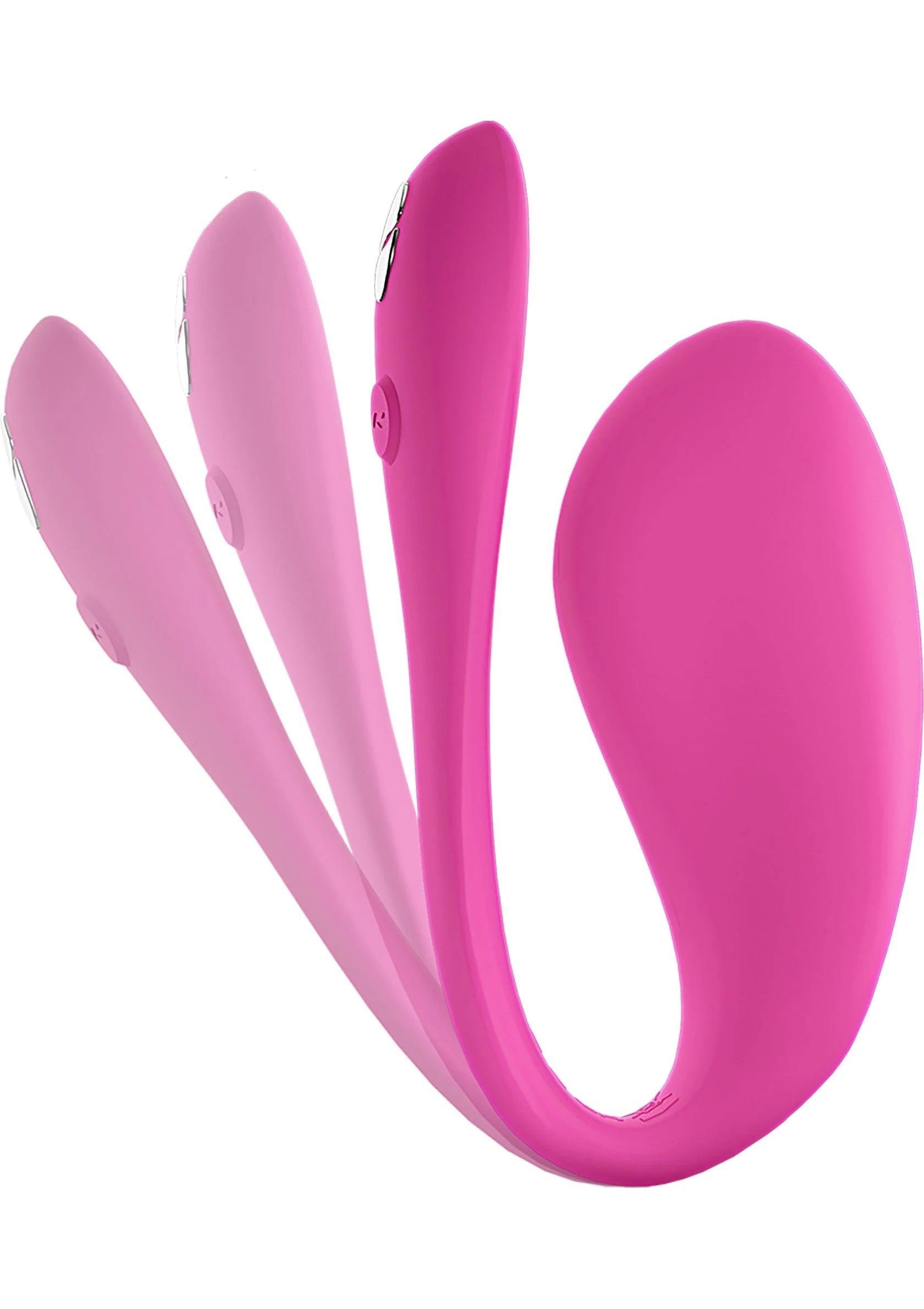 We-Vibe Jive 2 duo-vibrator in felroze, losse uiteinden in open vorm