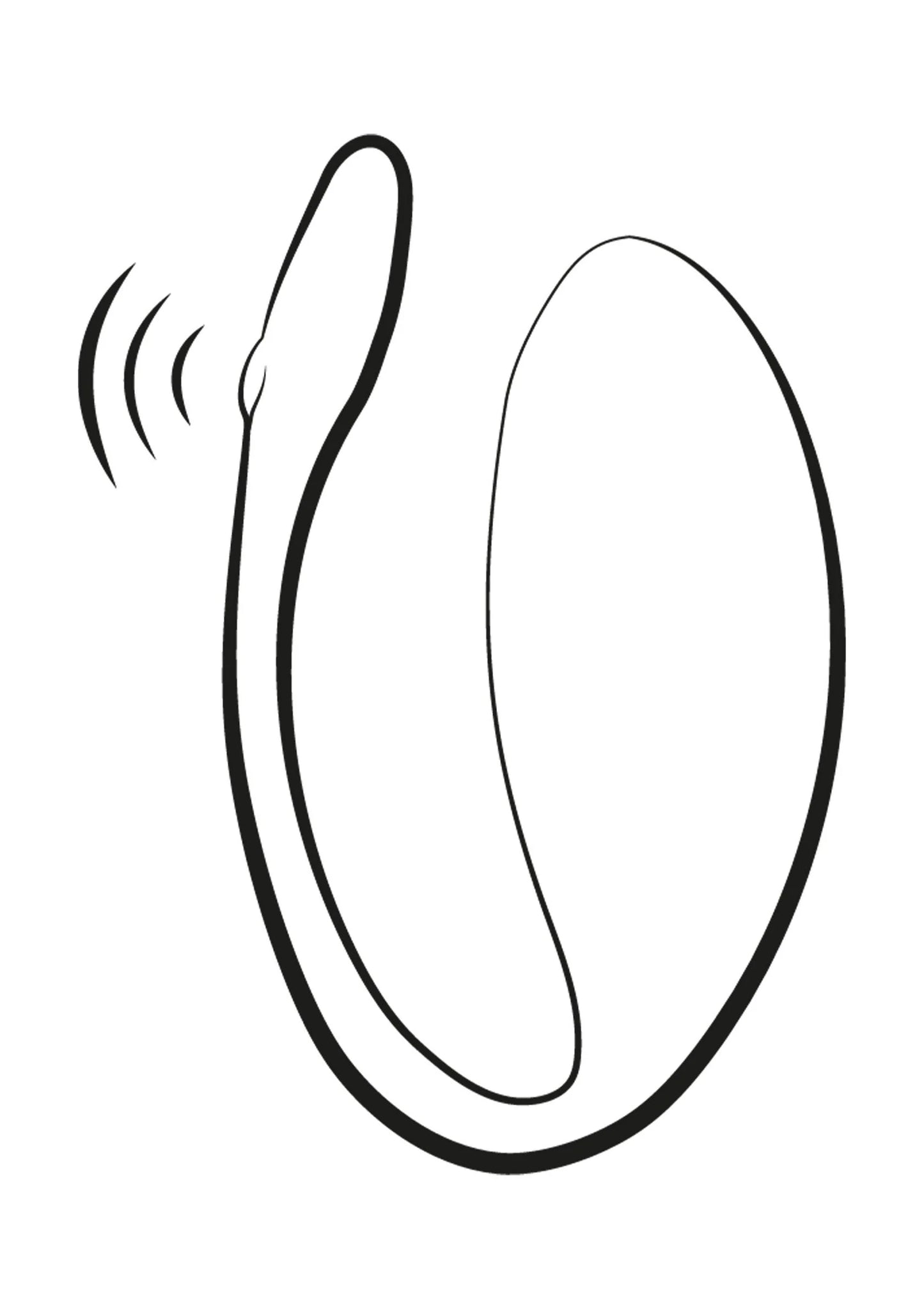 Schematische U-vormige vibrator met trilmarkeringen links