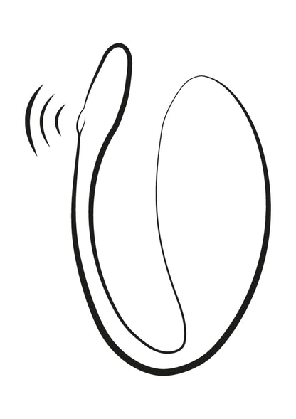 Schematische U-vormige vibrator met trilmarkeringen links