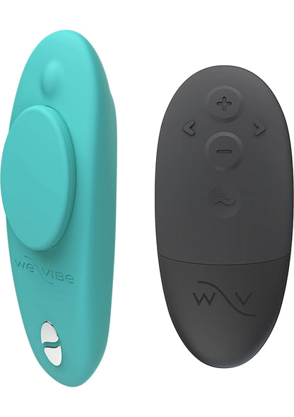 Moxie+ by We-Vibe afstandsbedieningen, aqua en zwart, ovale behuizing met knoppen