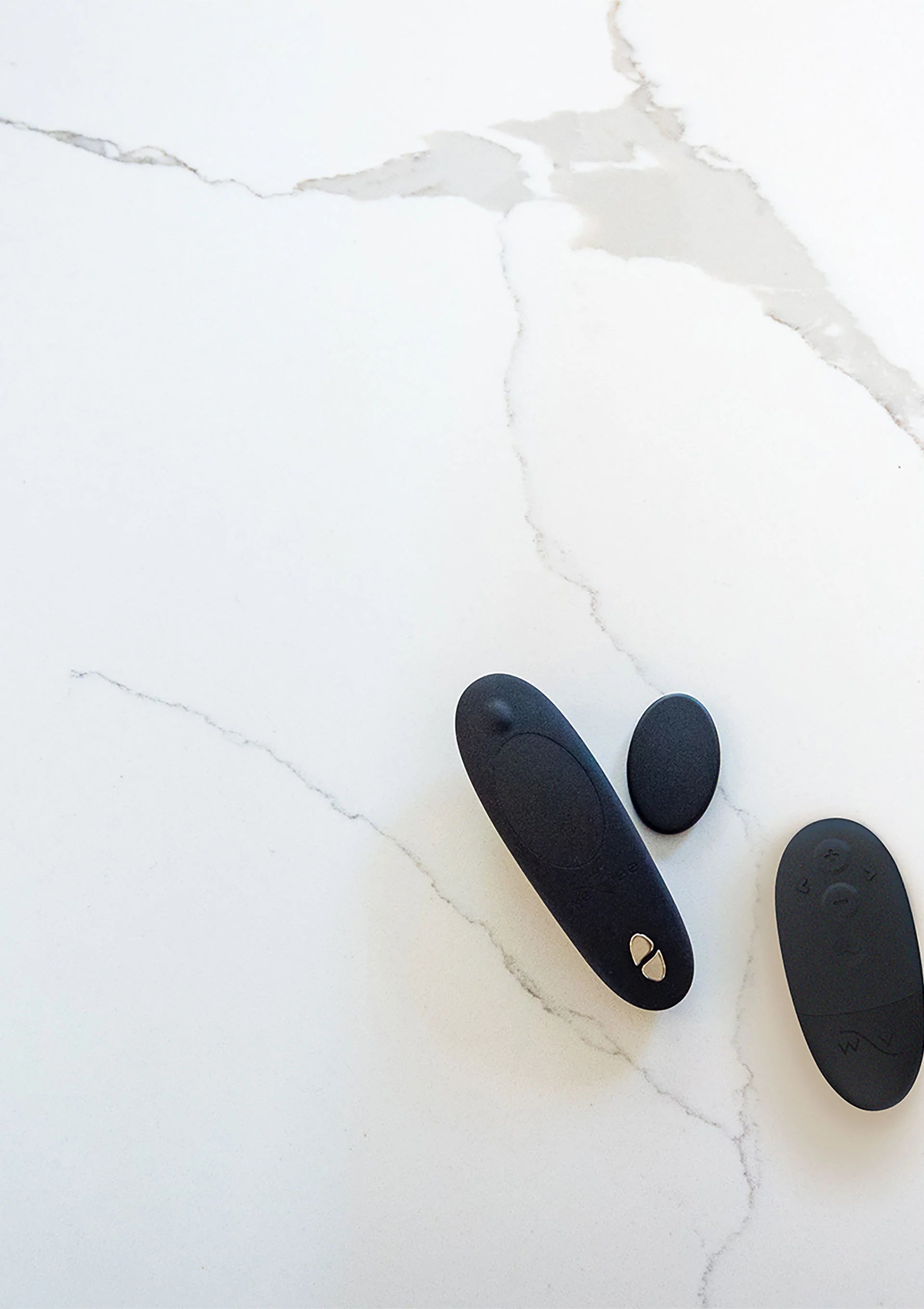 Moxie+ by We-Vibe afstandsbediening in zwart, twee ovale vormen met knoppen