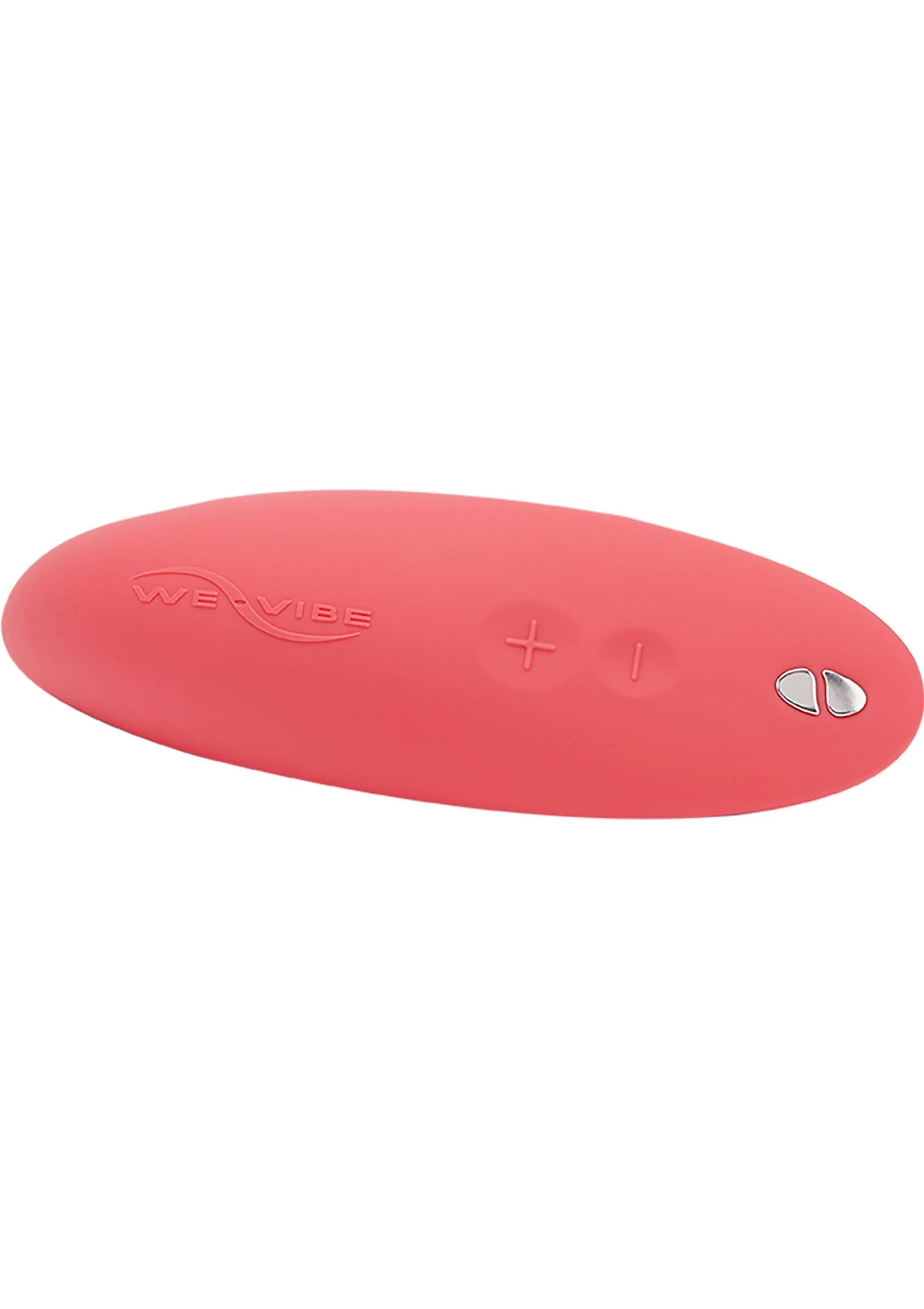 Roze Melt van We-Vibe vibrator, ovale vorm met knoppen en logo op de zijkant