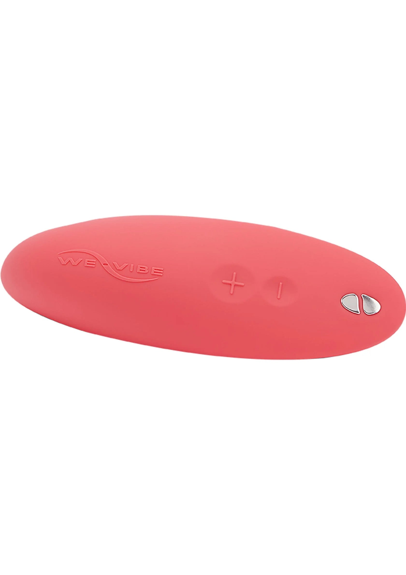 Roze Melt van We-Vibe vibrator, ovale vorm met knoppen en logo op de zijkant