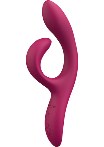 Nova 2-vibrator in magenta, close-up van gebogen lus en afgeronde randen