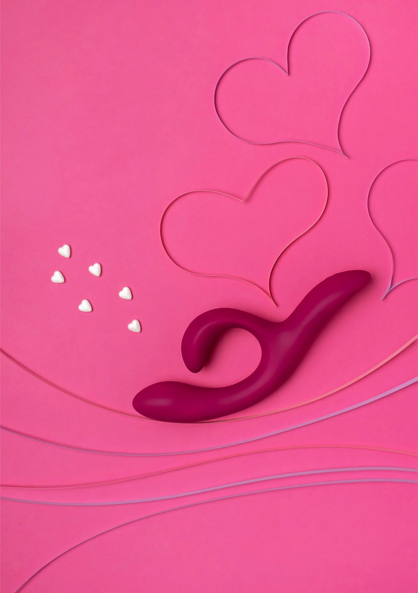 Roze seksspeeltje Nova 2 close-up met hartvormige embossing en ronde opening