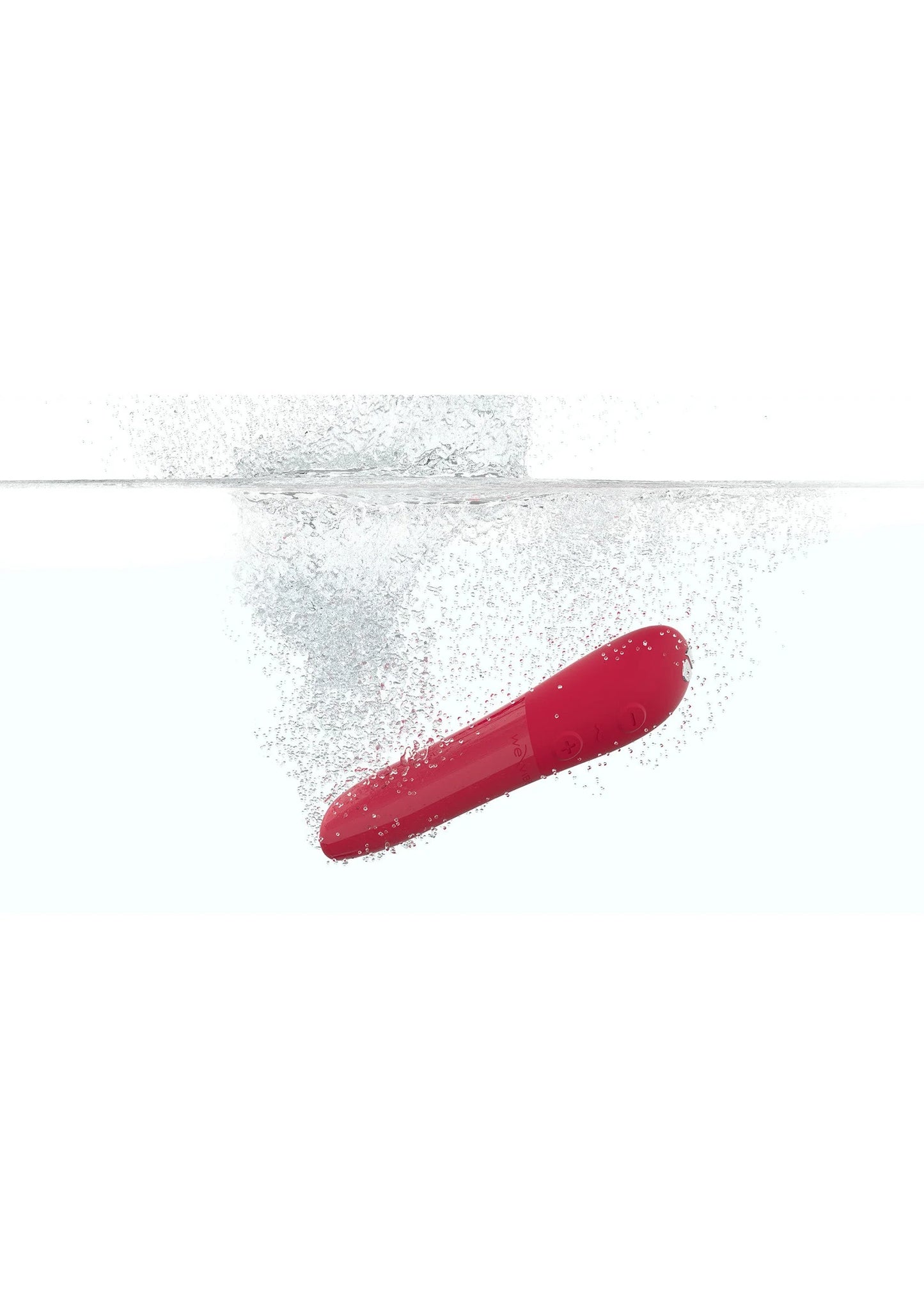 Rode vibrator (Tango X), zijaanzicht, afgeronde uiteinden