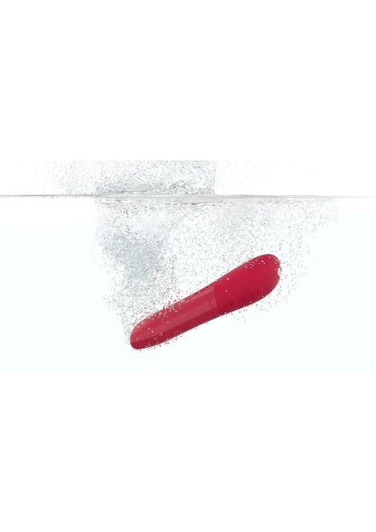 Rode vibrator (Tango X), zijaanzicht, afgeronde uiteinden