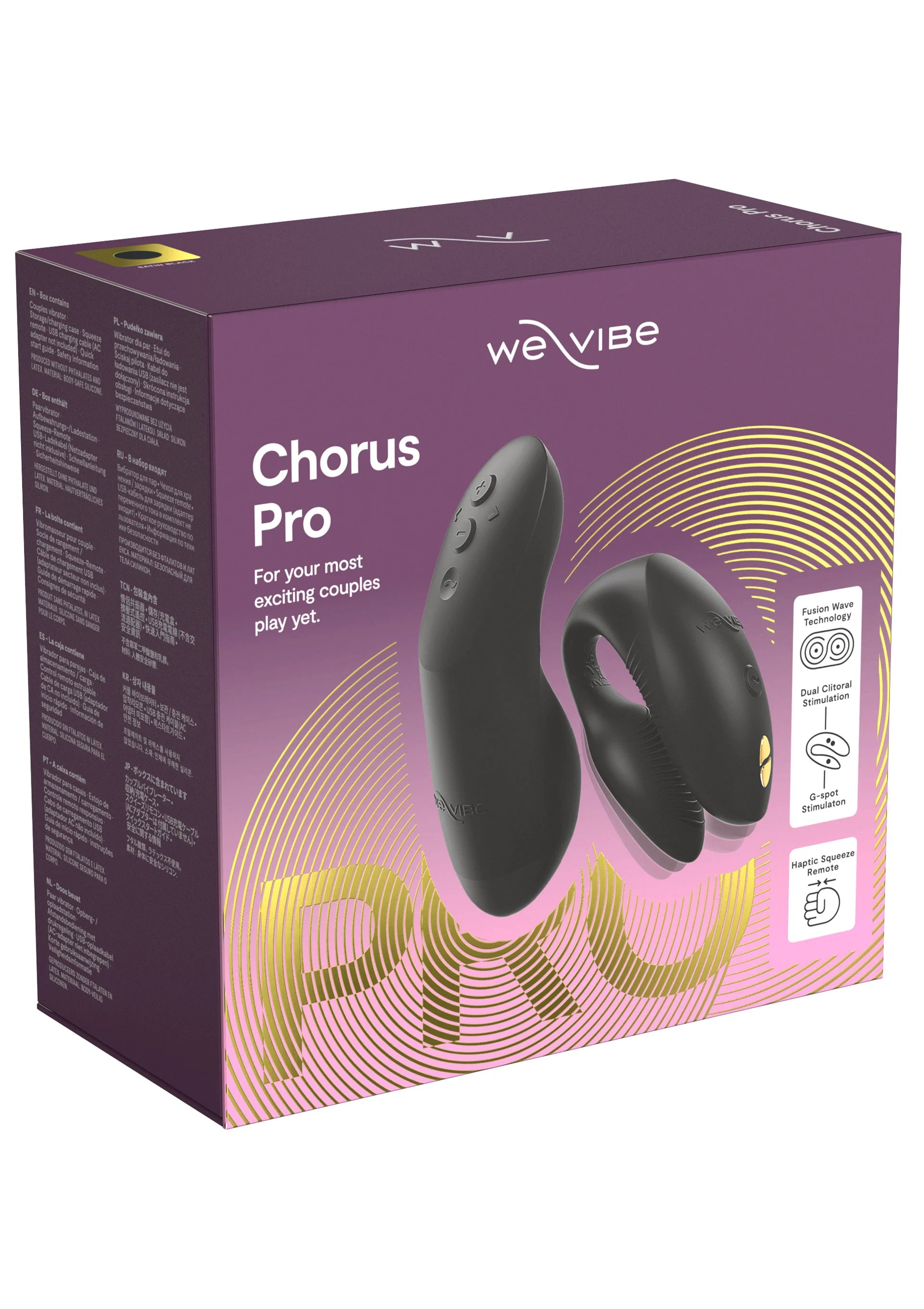 Verpakking van We-VIBE Chorus Pro met afbeelding van twee vibratorhulzen