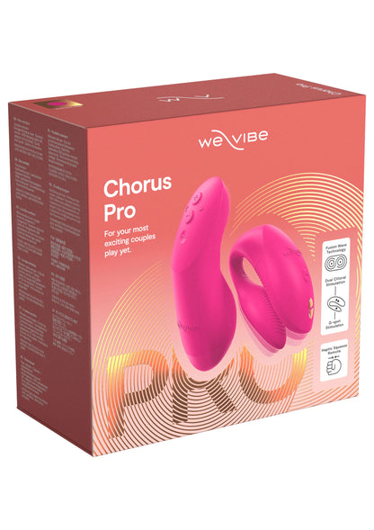 Roze verpakking van We VIBE Chorus Pro met illustratie van vibratorringen