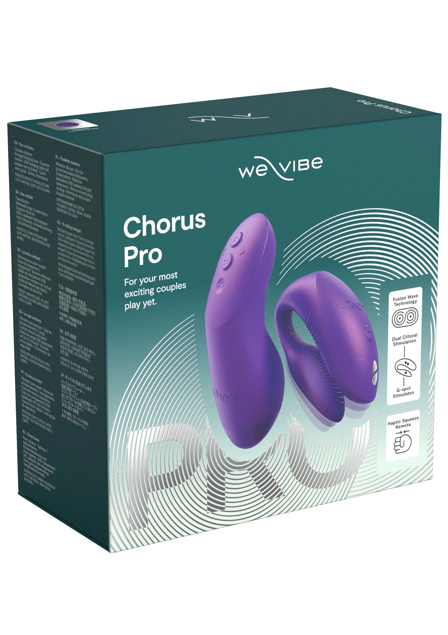 Chorus Pro van We-Vibe verpakking met paars product en we Vibe opdruk