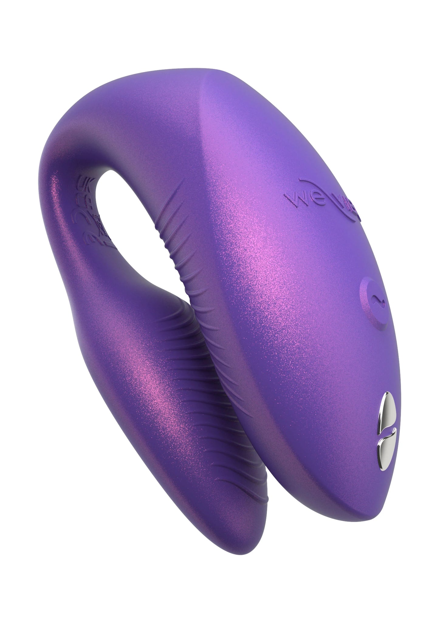 Chorus Pro van We-Vibe, paarse koppelvibrator met reliëf en logo