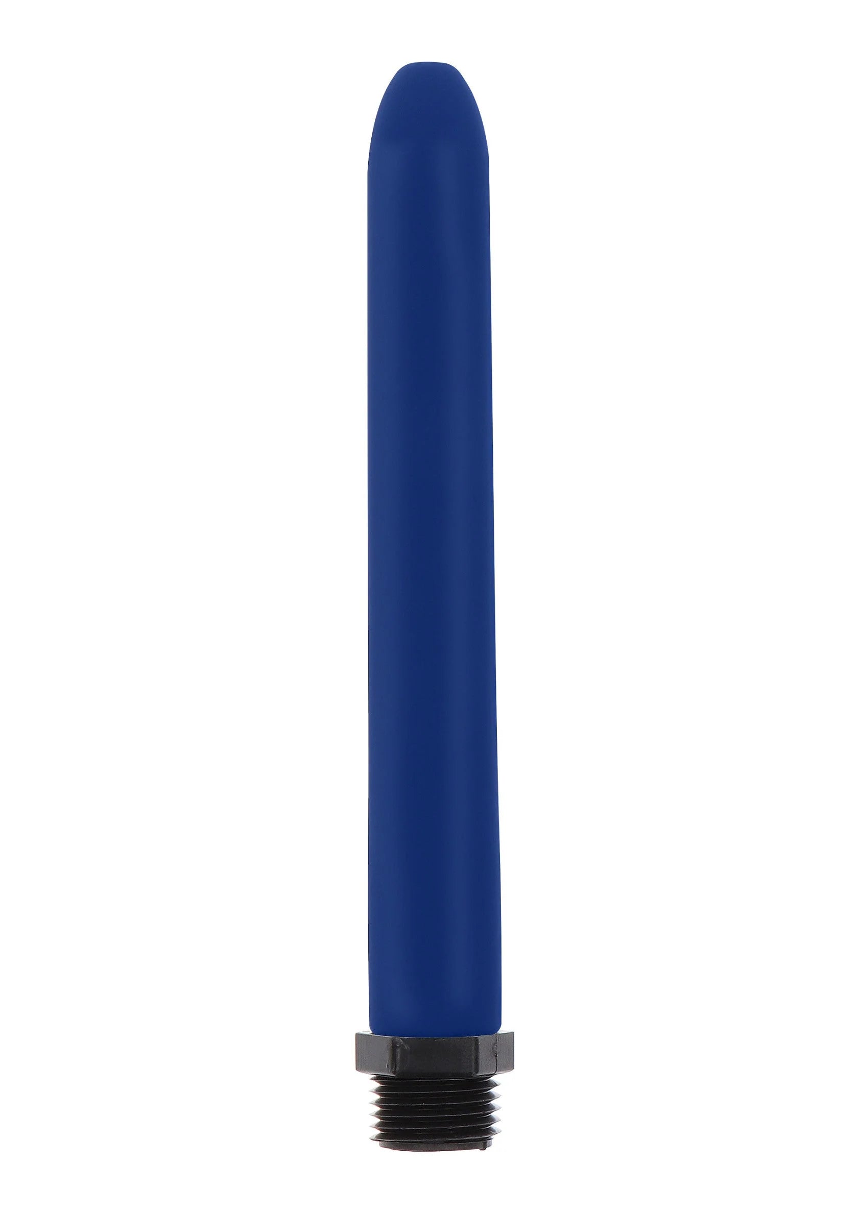 Anale douche, blauwe siliconen staaf met afgeronde top en zwart uiteinde