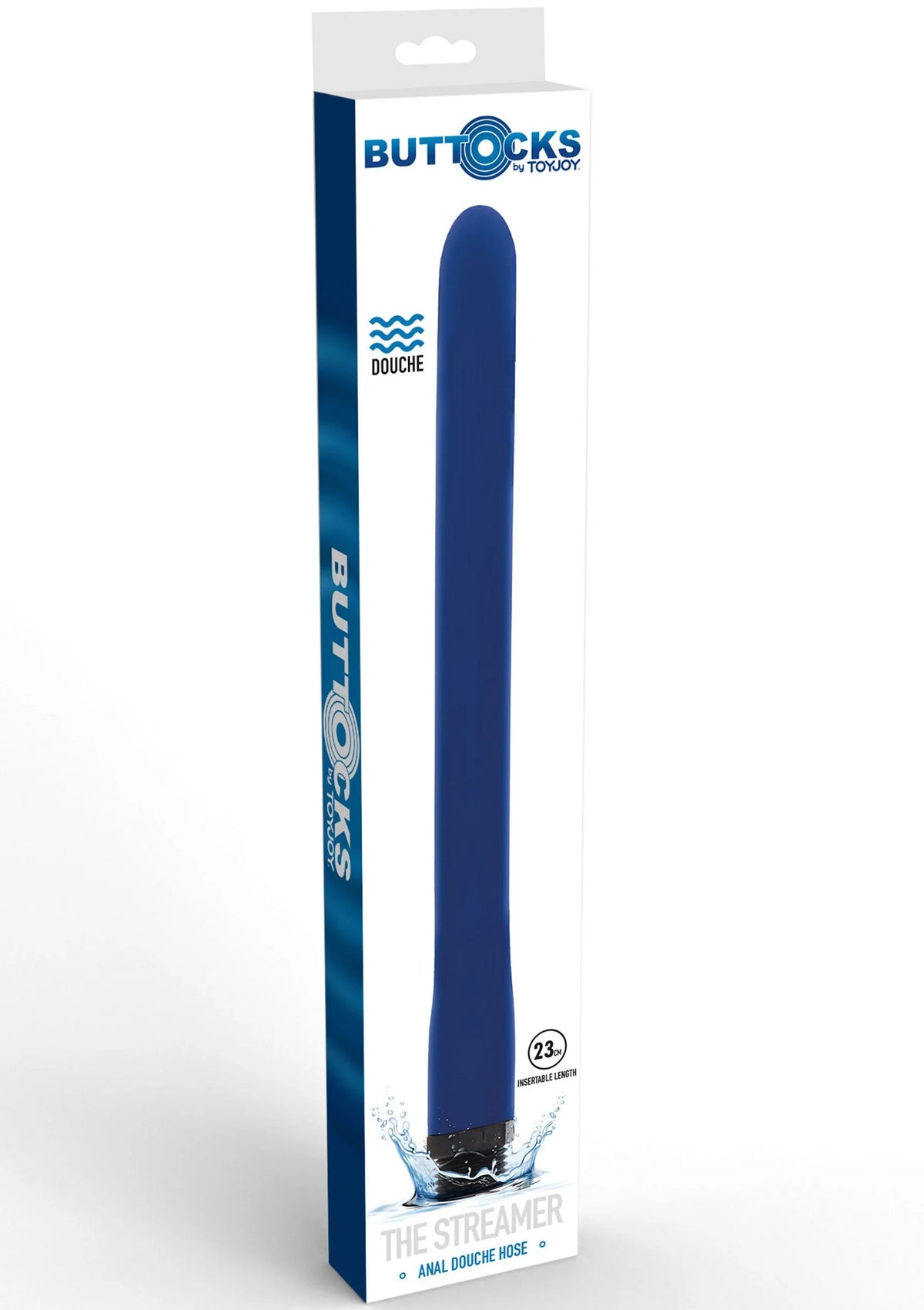 Anale douche toy van blauw, 23 cm (verpakking)