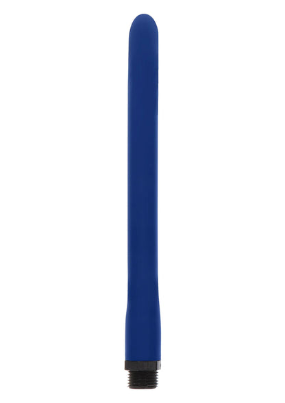 Blauwe anale douche toy met schroefdraad onderzijde