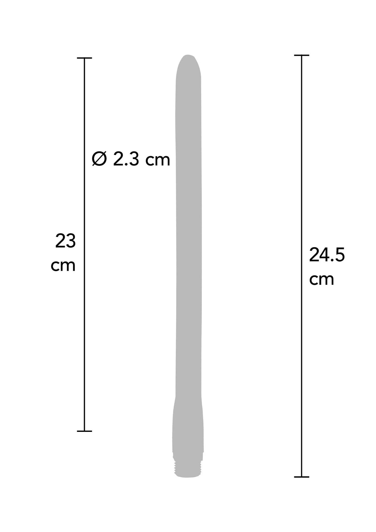 Anale douche toy, afmeting 23 cm en ø 2,3 cm