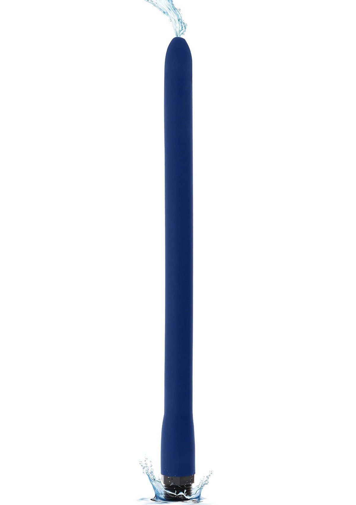 Blauwe anal-douche met kleine waterdruppels op het bovenuiteinde