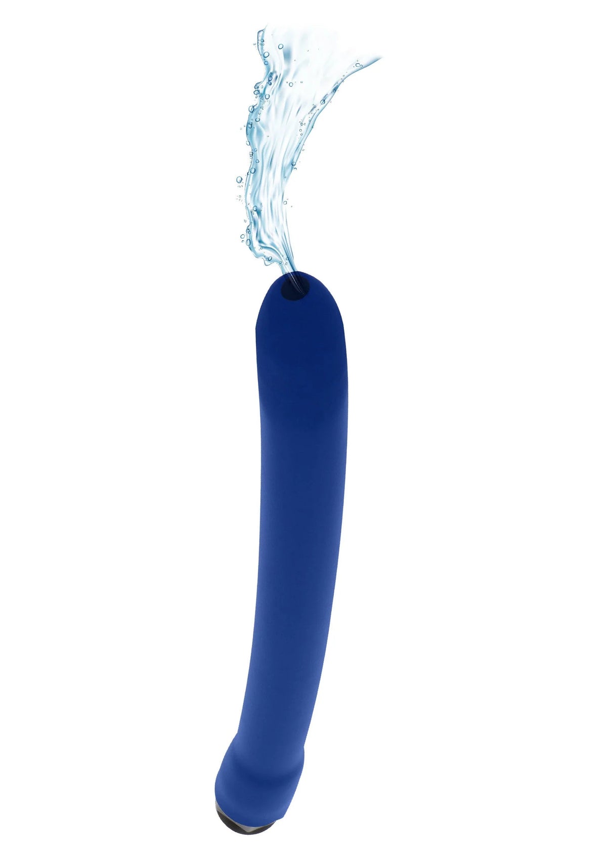 Blauwe anale douche met spuitmond en uitlopende waterstraal